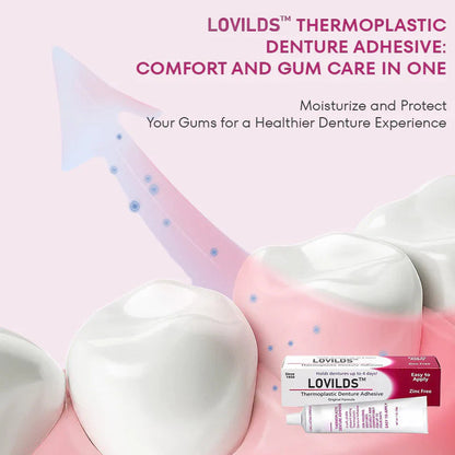 BUY 1 GET 1 FREE LOVIDS Thermoplastic Denture Adhesive + Free Gift Denture Storage Case + Dentures Book