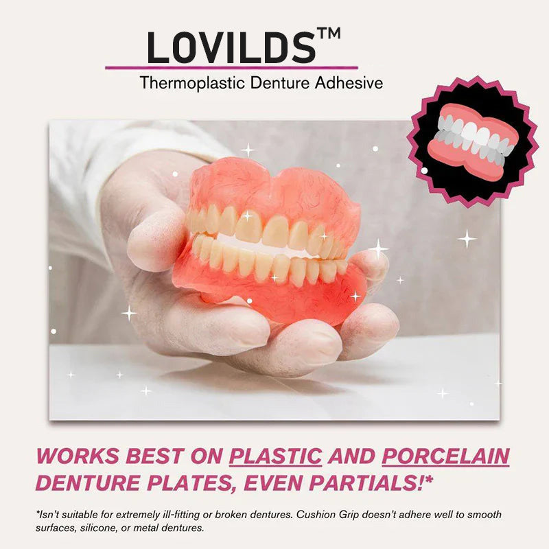BUY 1 GET 1 FREE LOVIDS Thermoplastic Denture Adhesive + Free Gift Denture Storage Case + Dentures Book