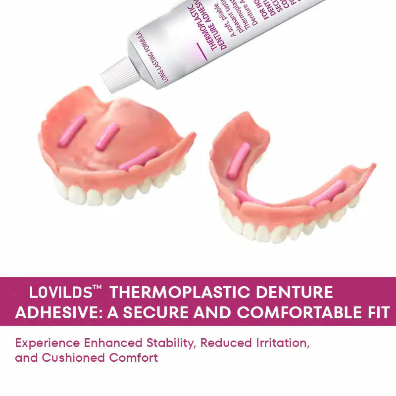 BUY 1 GET 1 FREE LOVIDS Thermoplastic Denture Adhesive + Free Gift Denture Storage Case + Dentures Book