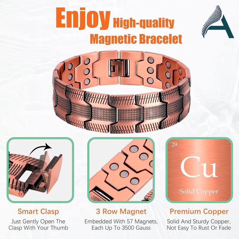Gift! GET 2 FREE! Magnetic Copper Bracelet Adjustable Size + Free Shipping
